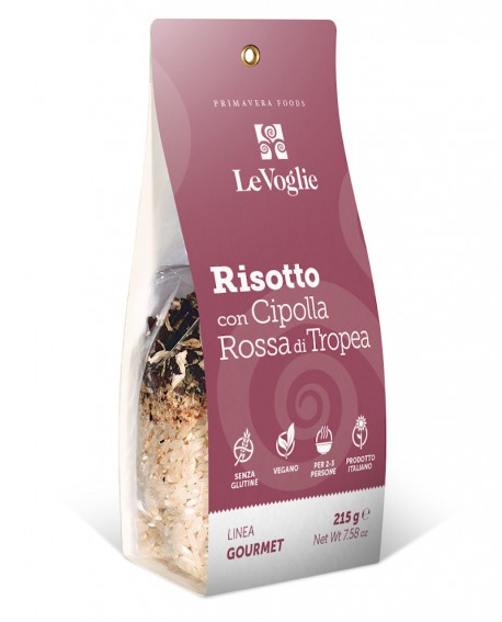 Risotto con Cipolla Rossa di Tropea senza glutine - 215g linea gourmet - Le Voglie - Primavera Foods