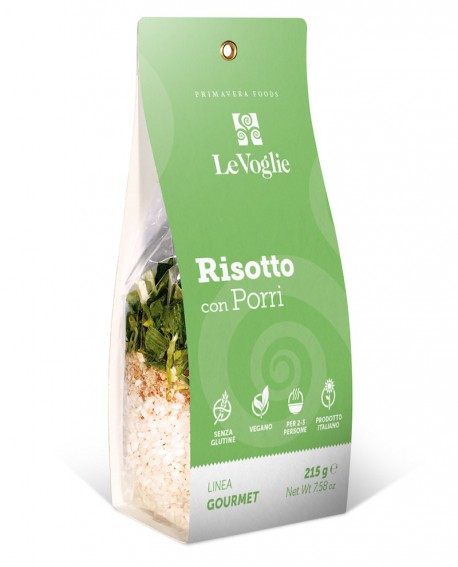 Risotto con Porri senza glutine - 215g linea gourmet - Le Voglie - Primavera Foods