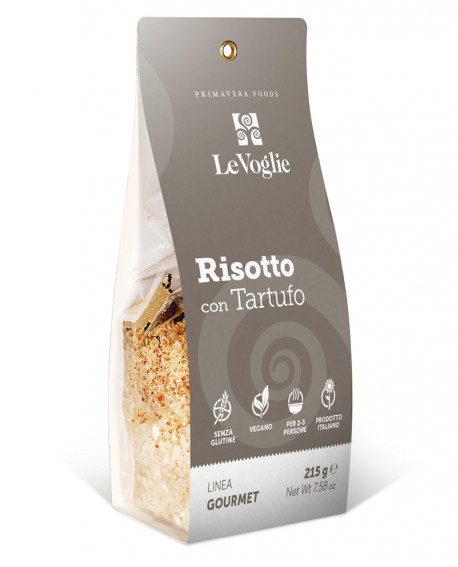 Risotto con Tartufo senza glutine - 215g linea gourmet - Le Voglie - Primavera Foods