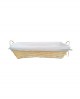 Cesto rettangolare crema con manici e fodera 58X25 H12 - Cesteria M.B. Service