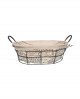 Cesta ovale in metallo foderata con manici 50X37 H16 - Cesteria M.B. Service